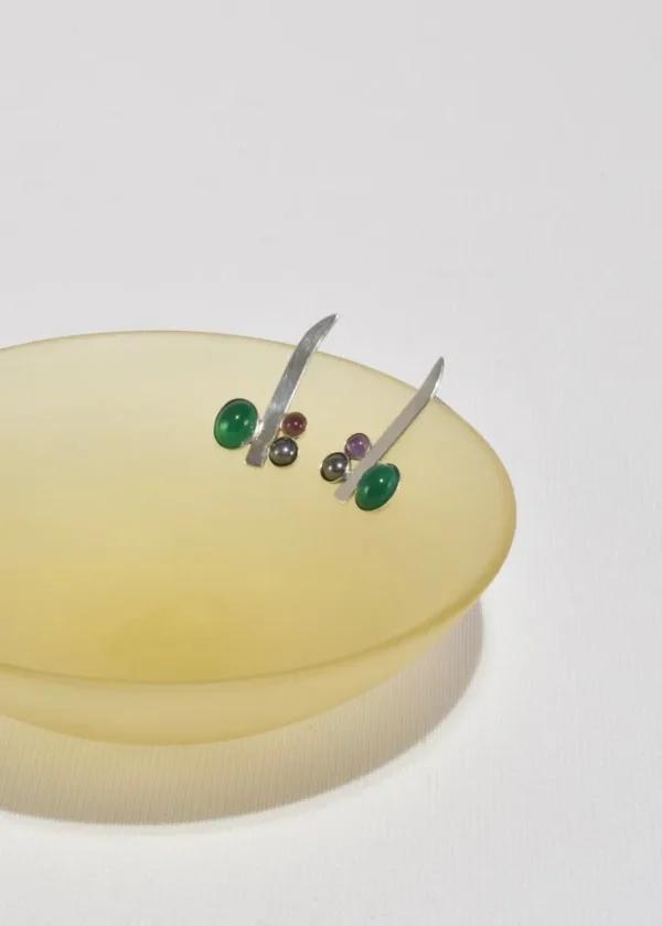 Abstract Multi Stone Earrings