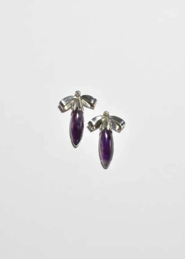 Amethyst Bow Earrings