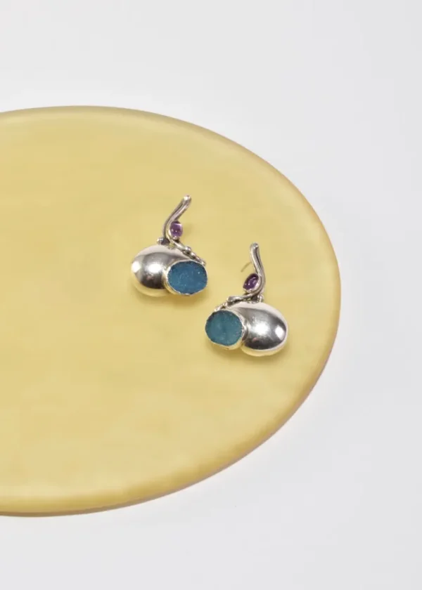 Amethyst Glass Earrings