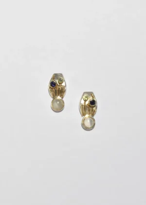 Amethyst Peridot Moonstone Earrings