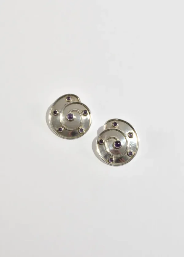 Amethyst Spiral Earrings