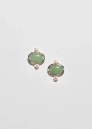 Aventurine Pearl Earrings