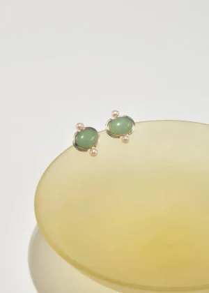 Aventurine Pearl Earrings