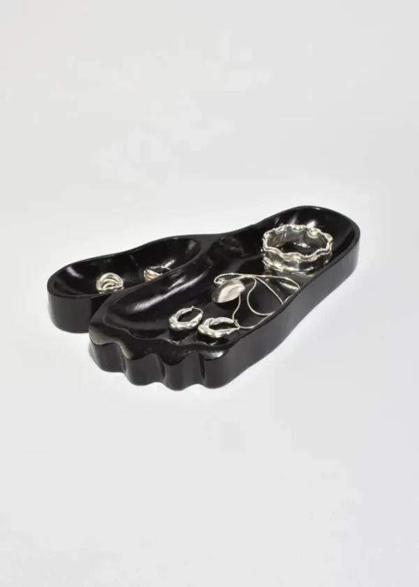 Black Lacquer Foot Catchall