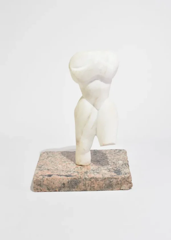 Carved Stone Torso on Granite Base