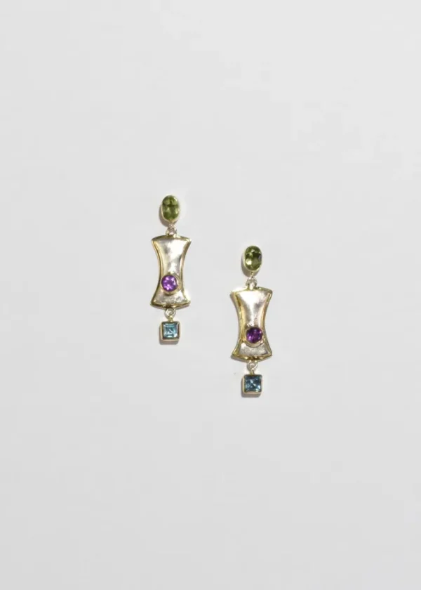 Colorful Stone Drop Earrings