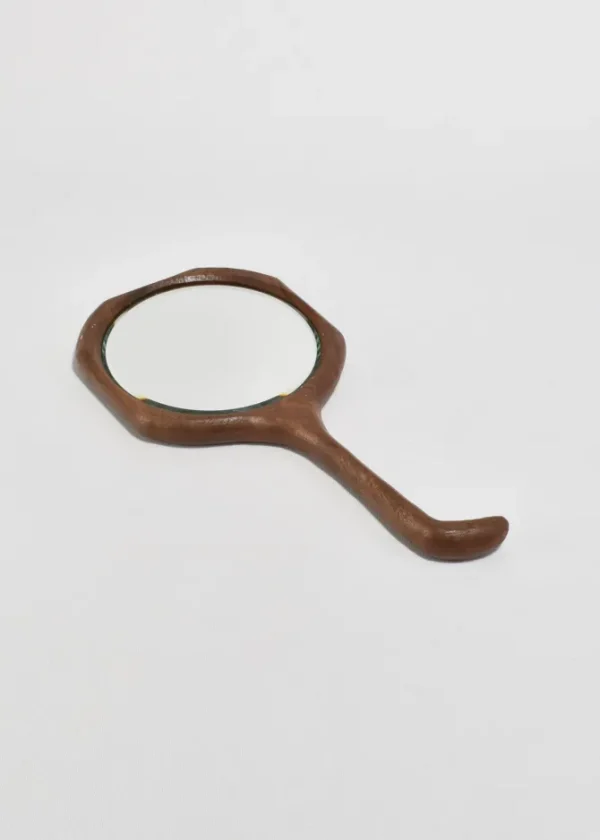 Curved Wooden Hand Mirror
