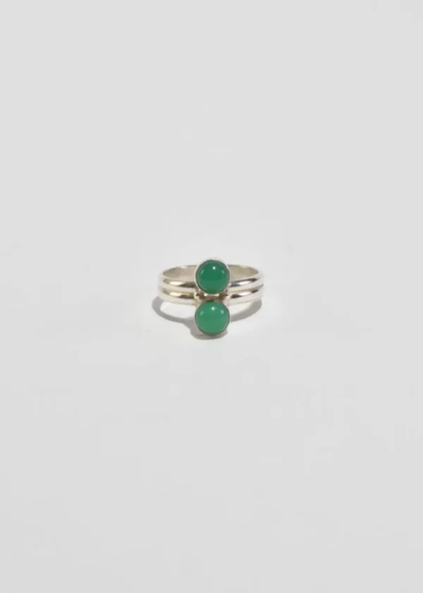 Double Chrysoprase Ring