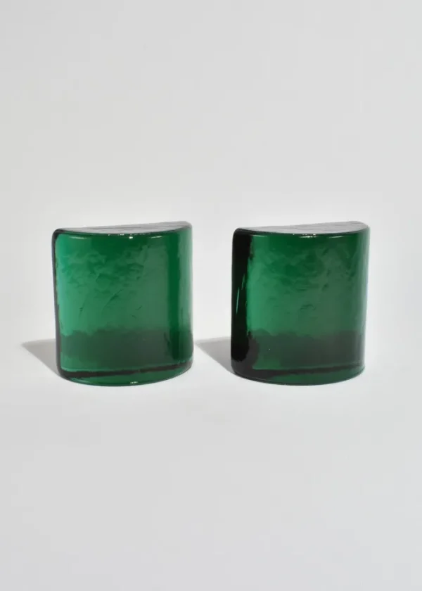 Emerald Glass Bookends