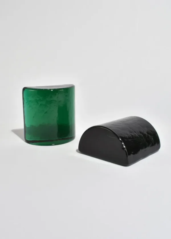 Emerald Glass Bookends