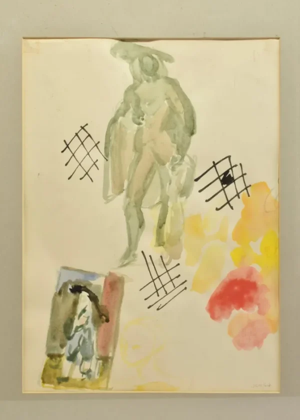 Figural Watercolor, Framed