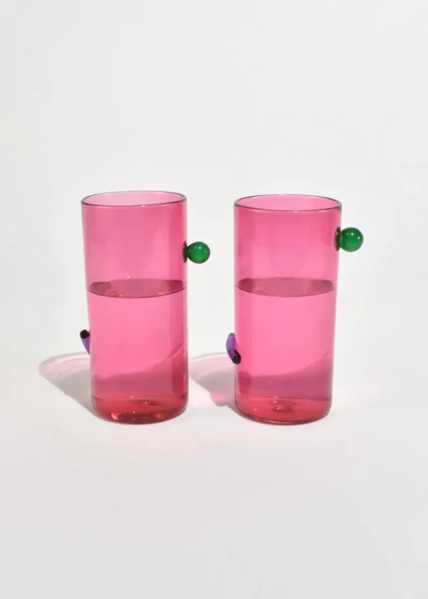 Fuchsia Art Glass Tumblers