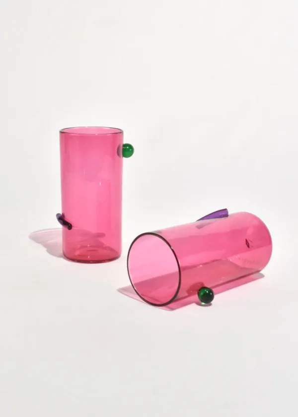 Fuchsia Art Glass Tumblers