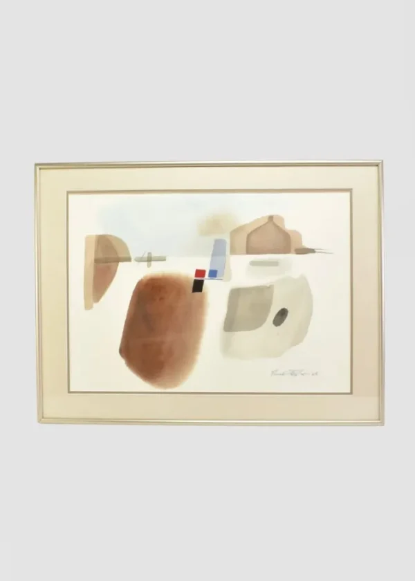 Geometric Abstract Watercolor, Framed