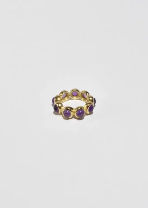 Gold Amethyst Band Ring