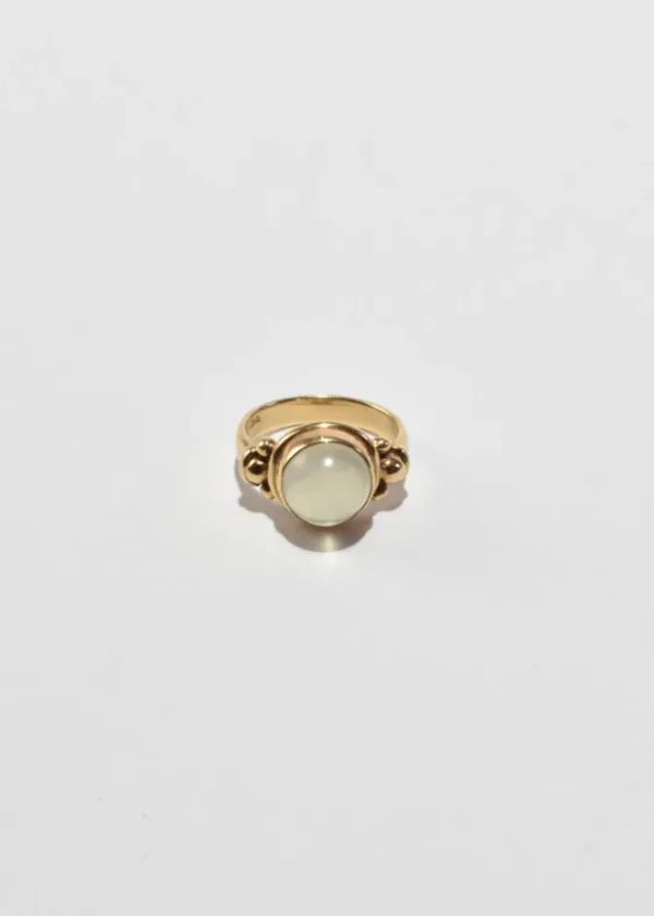 Gold Round Moonstone Ring