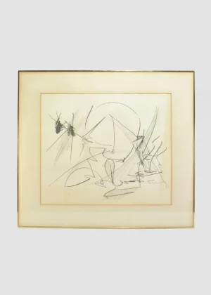 Graphite Abstract, Framed