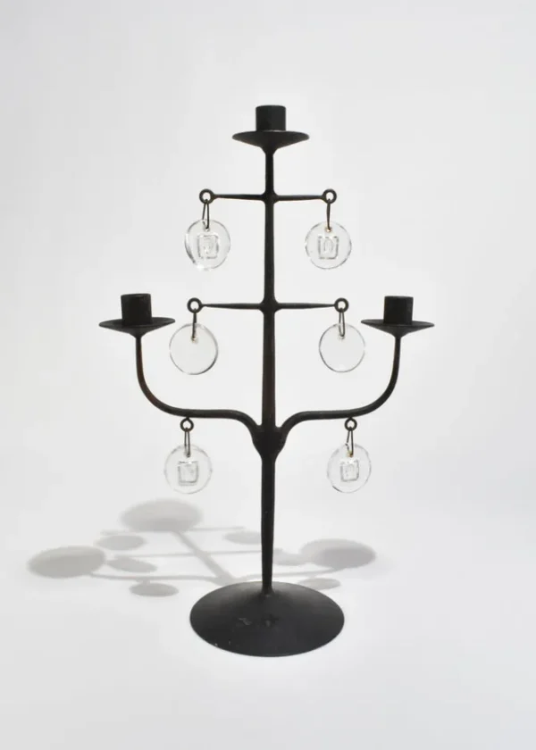 Iron and Glass Candelabra By Erik Höglund