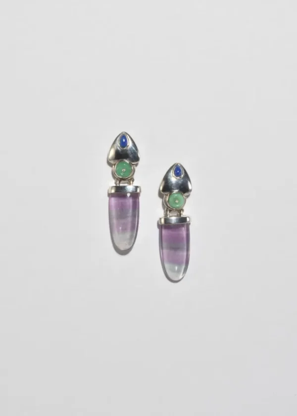 Lapis Aventurine Fluorite Earrings
