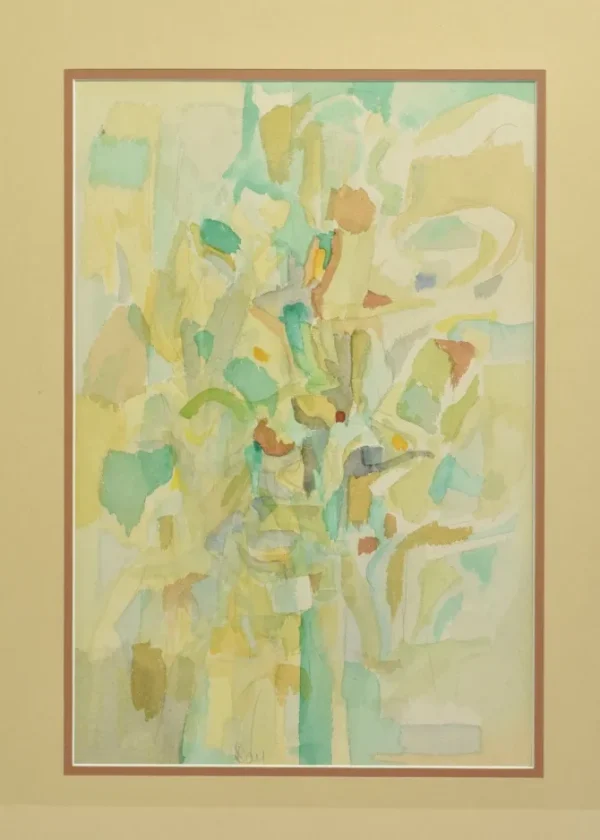 Layered Watercolor Composition, Framed