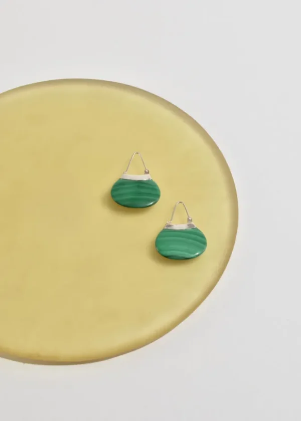 Malachite Hoop Earrings