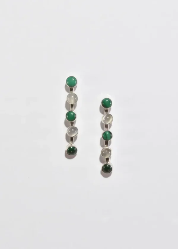 Malachite Moonstone Earrings
