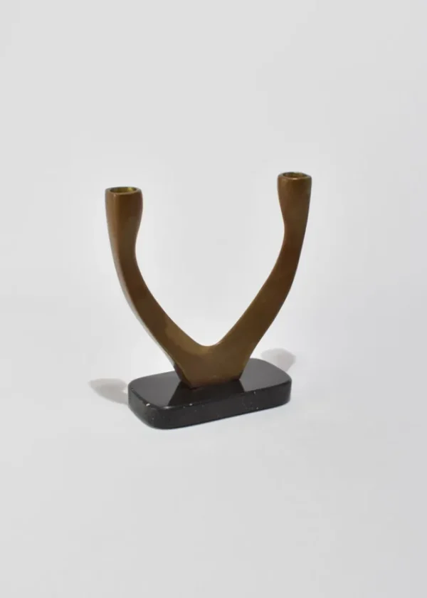 Modernist Bronze Candelabrum
