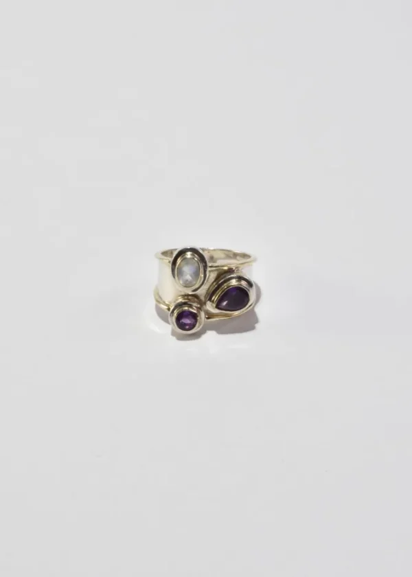 Moonstone Amethyst Ring