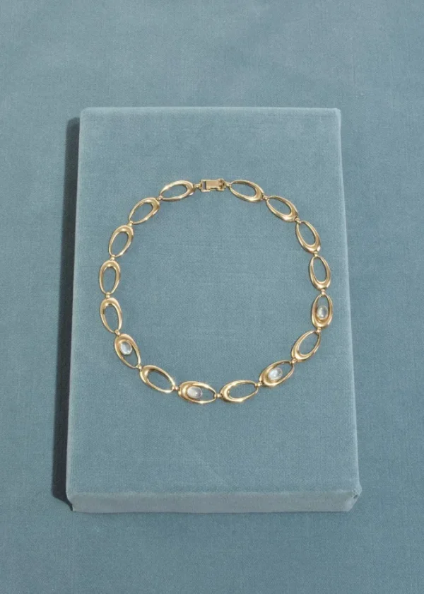 Oval Moonstone Collar Necklace