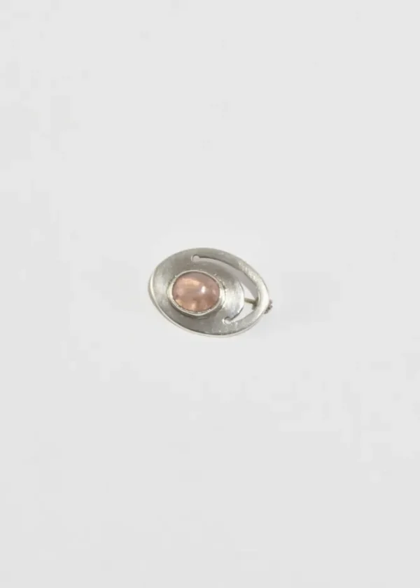 Oval Rose Quartz Brooch