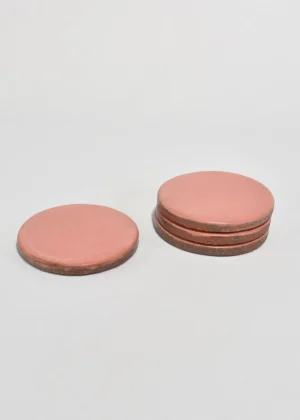 Pink Ceramic Coaster Set