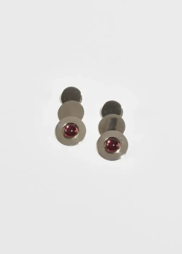 Pink Glass Disc Earrings