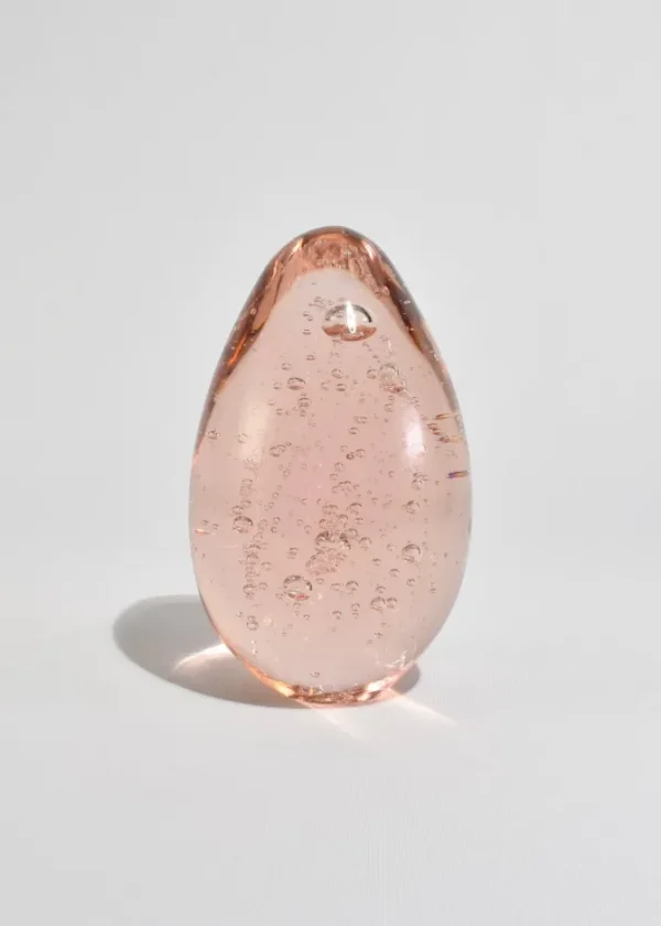 Pink Glass Egg Sculpture