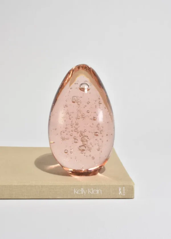 Pink Glass Egg Sculpture