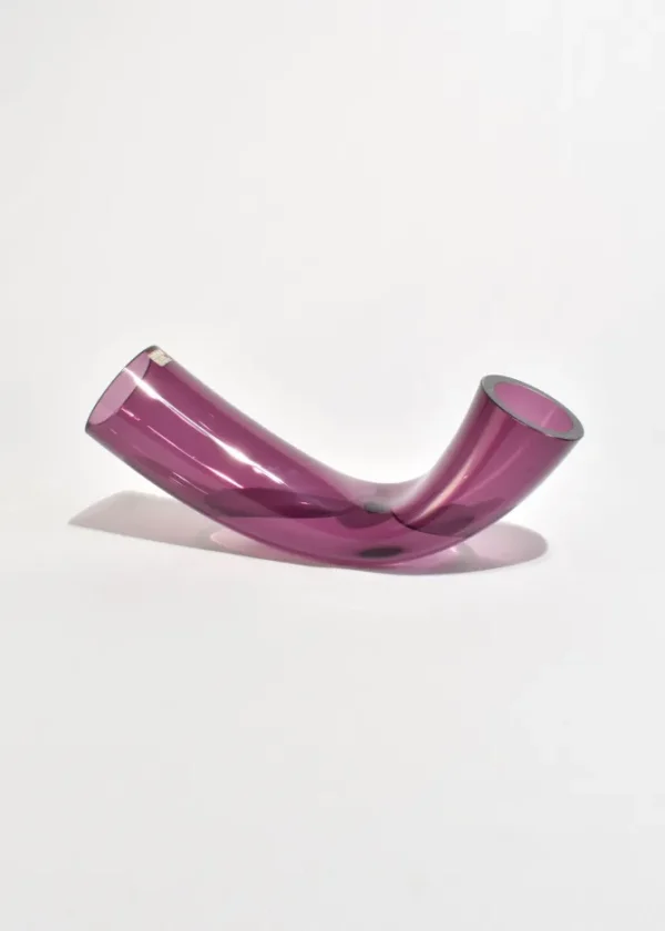 Purple Glass Curved Vase