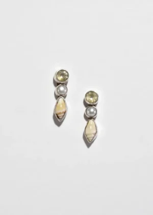 Quartz Pearl Shell Earrings