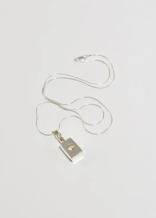 Rectangle Perfume Bottle Pendant Necklace