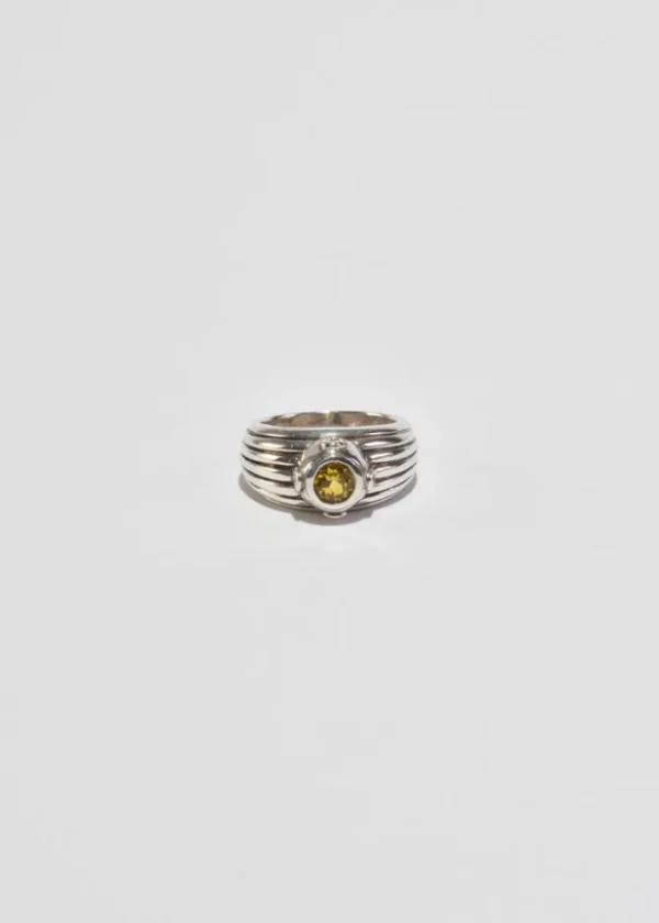 Ribbed Citrine Ring