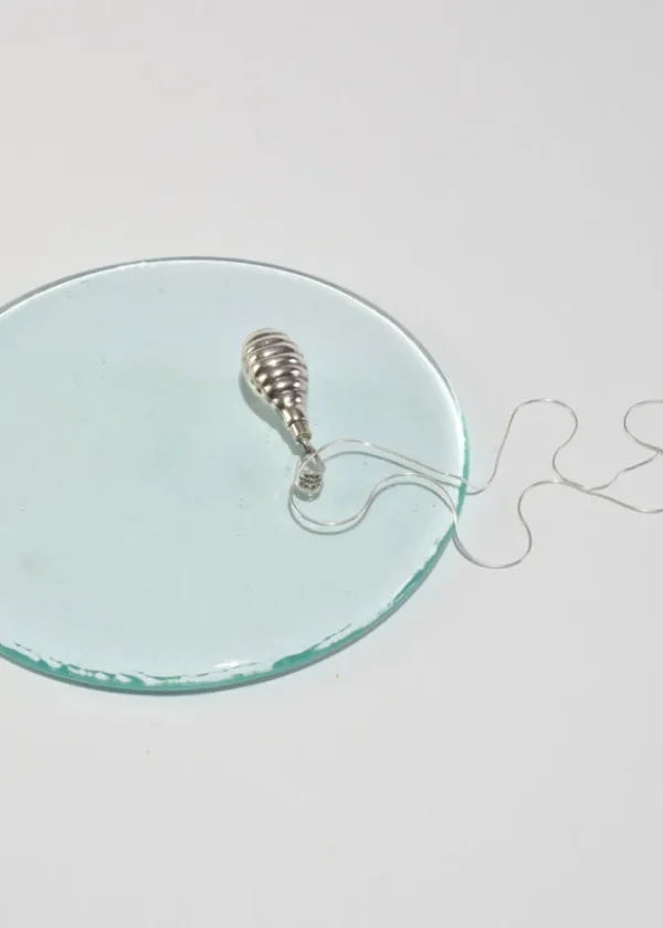 Ribbed Perfume Bottle Pendant Necklace