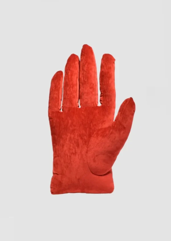 Right Hand Pillow in Red Chenille