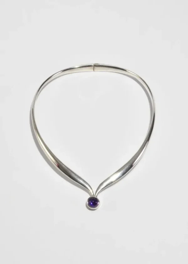 Round Amethyst Collar Necklace