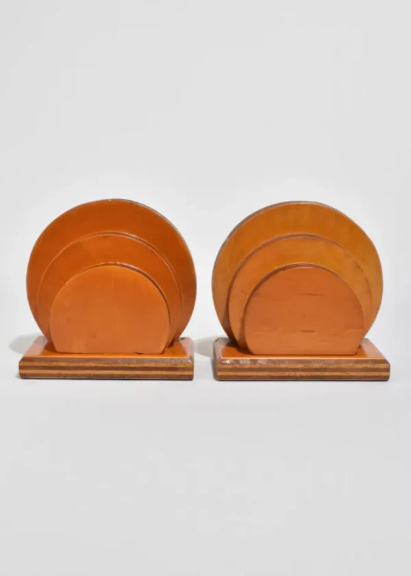 Rounded Wooden Bookends