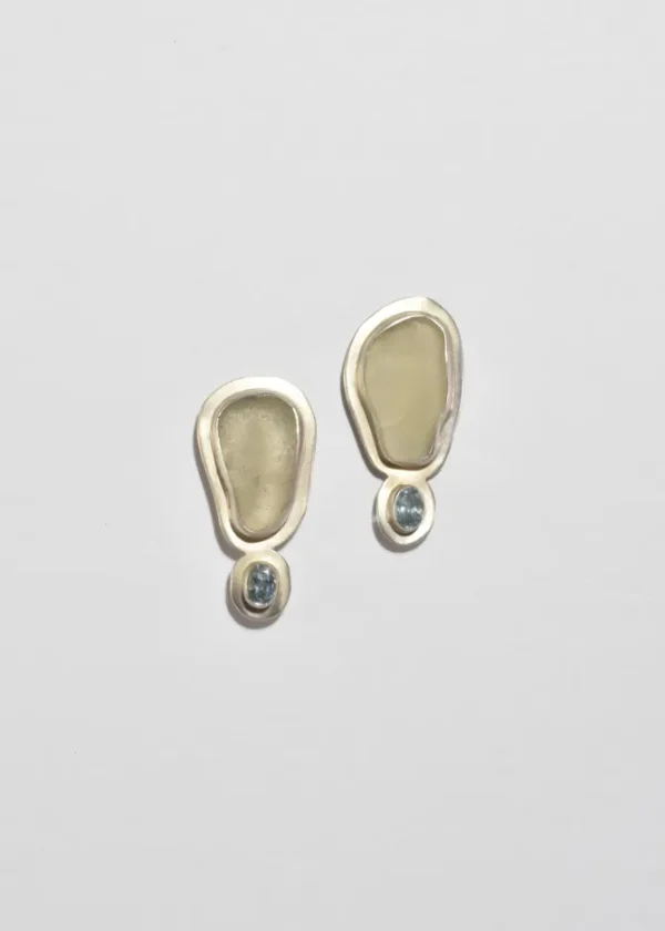 Sea Glass Topaz Earrings