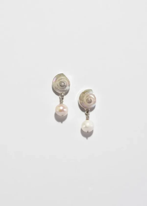 Shell Pearl Drop Earrings