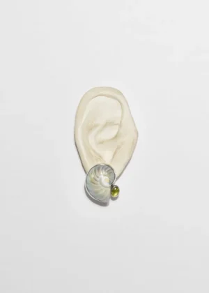 Shell Peridot Earrings