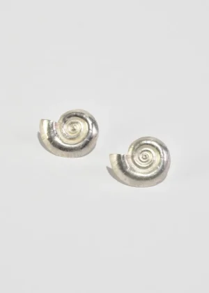 Silver Nautilus Earrings