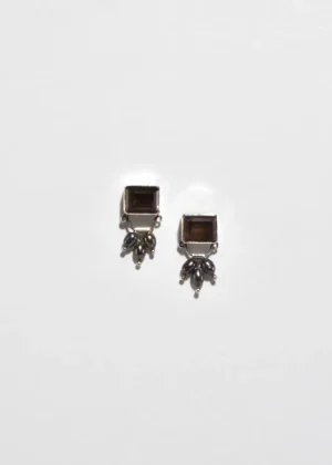 Smoky Quartz Pearl Earrings