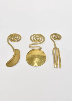 Spiral Brass Serving Set