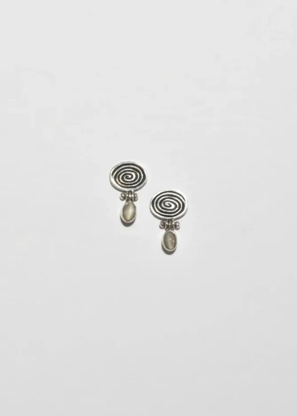 Spiral Moonstone Earrings