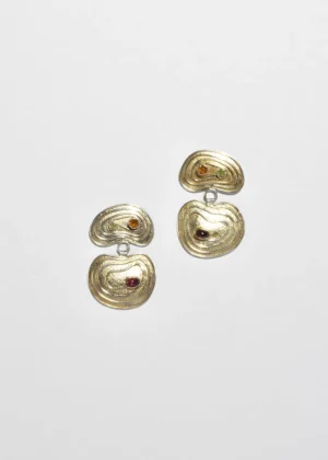 Spiral Multi Stone Earrings